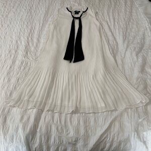 DKNY White Dress with Black Tie Detail